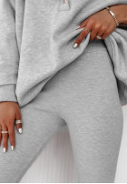 Set 3in1 Leggings, Top i Sweatshirt Super Fit Grau Melange