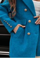 Mantel alpaka oversize z guzikami No Promises Blau