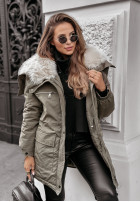 Jacke parka z futerkiem Cool Time Khaki