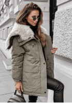 Jacke parka z futerkiem Cool Time Khaki