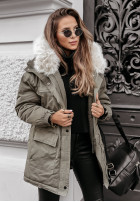 Jacke parka z futerkiem Cool Time Khaki