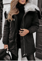 Jacke parka z futerkiem Cool Time Schwarz