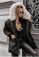 Jacke parka z futerkiem Cool Time Schwarz