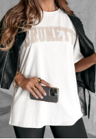 T-Shirt z nadrukiem Brunette Weiß
