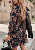 Kwiecista Dress z falbankami Flora Fantasia in blue