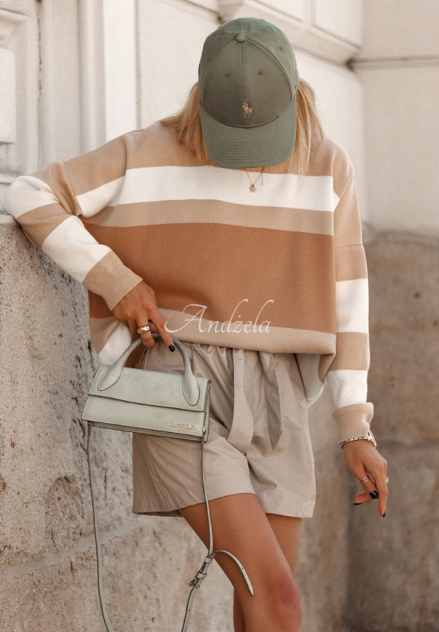 Massima Damen Gestreifter Oversize-Pullover