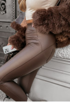 Leggings of leather imitation What’s Your Number in chocolate