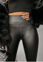 Leggings Aus Lederimitat What’s Your Number Schwarz
