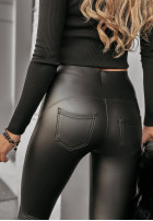 Leggings Aus Lederimitat What’s Your Number Schwarz