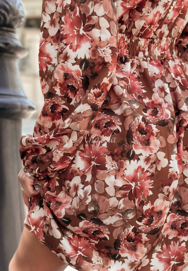 Geblümtes Kleid Art Of Blooms Schokoladenbraun