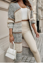 Długi Cardigan oversize w paski Caswell in grey