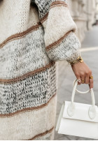 Długi Cardigan oversize w paski Caswell in grey