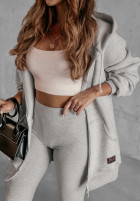 Prążkowane Leggings Siempre in beige Melange