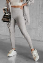 Prążkowane Leggings Siempre in beige Melange