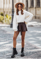 Jumper oversize z bufkami Corazon in ecru