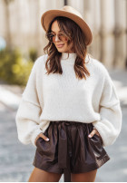 Jumper oversize z bufkami Corazon in ecru