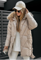 Pikowana Jacke z futerkiem Polar Bear Beige