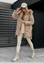 Pikowana Jacke z futerkiem Polar Bear Beige