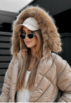 Pikowana Jacke z futerkiem Polar Bear Beige