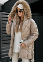 Pikowana Jacke z futerkiem Polar Bear Beige