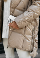 Pikowana Jacke z futerkiem Polar Bear Beige