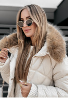 Pikowana Jacke z futerkiem Polar Bear Beige