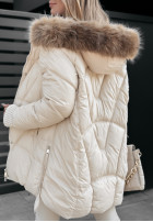 Pikowana Jacke z futerkiem Polar Bear Beige