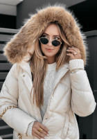 Pikowana Jacke z futerkiem Polar Bear Beige