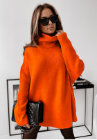 Pullover z golfem Mavi neon-orange