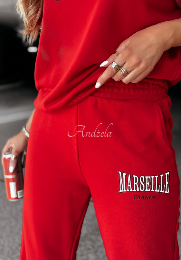 Trainingsanzug-Set mit Aufschrift Marseille Rot