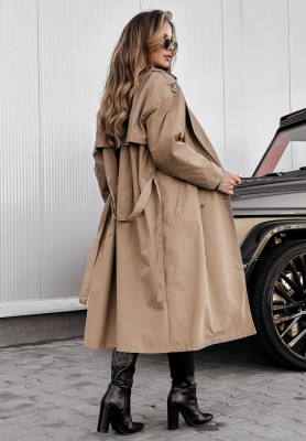 Langer Trench-Coat mit Kragen Harvest Wishes Camel