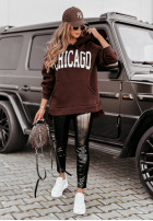 Sweatshirt z kapturem Chicago Lady Schokoladenbraun