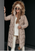 Pikowana Jacke z futerkiem Frostbite Camel