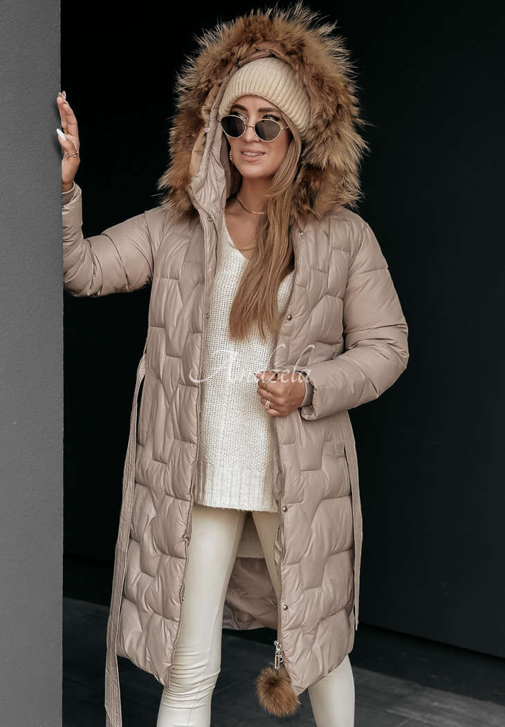 Steppjacke mit Fell Frostbite Beige