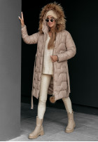 Pikowana Jacke z futerkiem Frostbite Camel