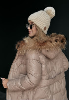 Pikowana Jacke z futerkiem Frostbite Camel