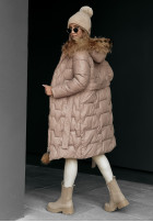 Pikowana Jacke z futerkiem Frostbite Camel