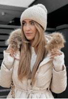 Pikowana Jacke z futerkiem Frostbite Beige