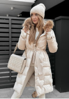 Pikowana Jacke z futerkiem Frostbite Beige