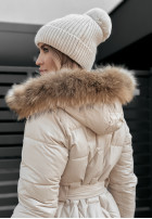 Pikowana Jacke z futerkiem Frostbite Beige