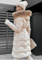 Pikowana Jacke z futerkiem Frostbite Beige