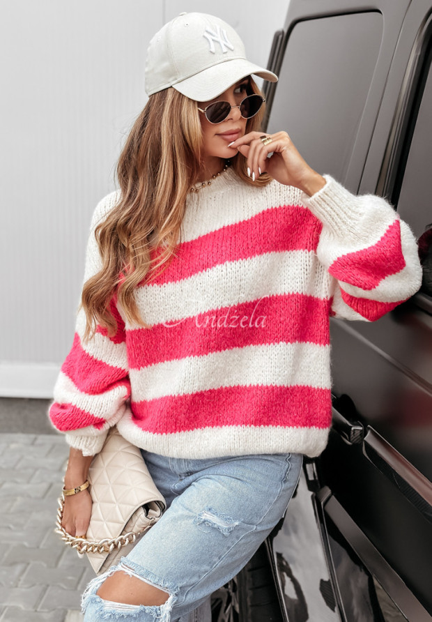 Gestreifter Oversize-Pullover Luciano Rosa