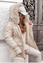 Jacke parka z futerkiem Cool Time Beige