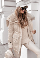 Jacke parka z futerkiem Cool Time Beige