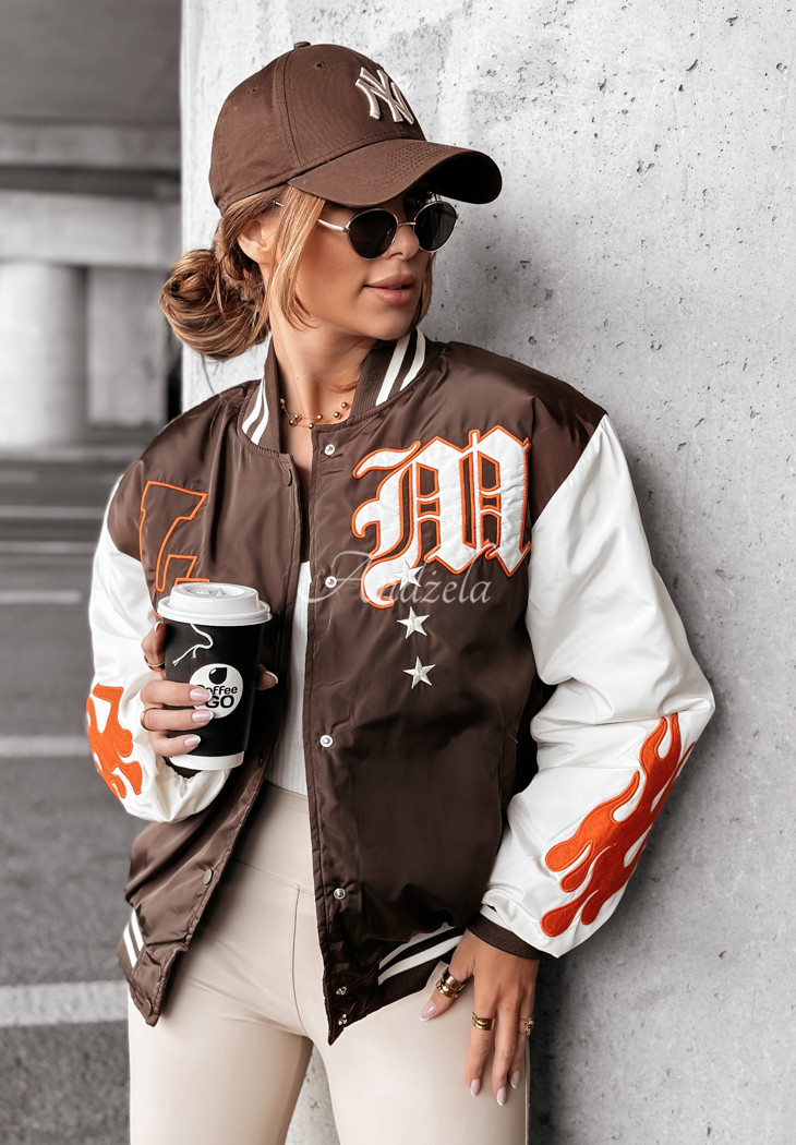 Baseball Jacke LA Life Schokoladenbraun