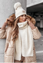 Prążkowany szalik Winter Vibes hellbeige