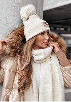 Prążkowany szalik Winter Vibes hellbeige