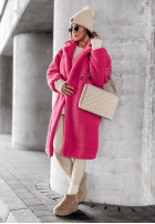 Długi Mantel z imitacji kożucha Essence Of Autumn Neon Rosa