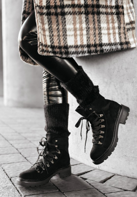 Wildlederstiefeletten mit Socken North Middlewest Schwarz