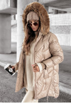 Pikowana Jacke z futerkiem December Night Camel